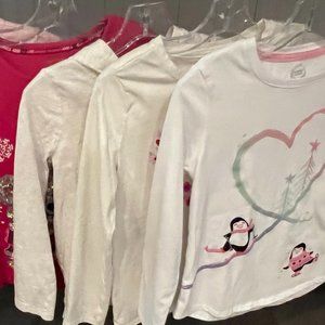 Lot (2) of FIVE girls’ long sleeve T-shirts – PERFECT – size 7/8